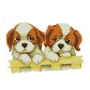 Two Dogs Stamped Cross Stitch Kits DIY Needlework for Beginners 11CT 43x37cm