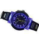 Ulzzang Black Rubber Student Cool Led Night Light Electronic Watch Sports J