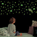 3pcs/set Luminous Moon Girl Wall Stickers Waterproof Room Decals (HZY018-B) A
