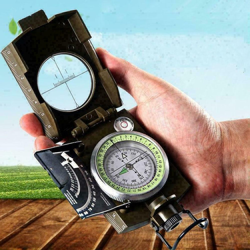 1* Professional Military Pocket Metal Sighting Compass Clinometer Camping H N0I1