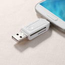USB2.0 Micro USB OTG Card Reader for TF SD Memery Card for PC Phone (White) A