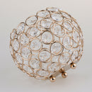 Golden 4.7" Crystal Votive Tea Light Candle Holder Wedding Banquet Decor