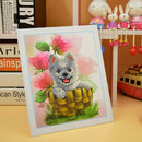 Lovely Dog 5D Diamond Cardboard Painting DIY Needlework Cross Stitch Set