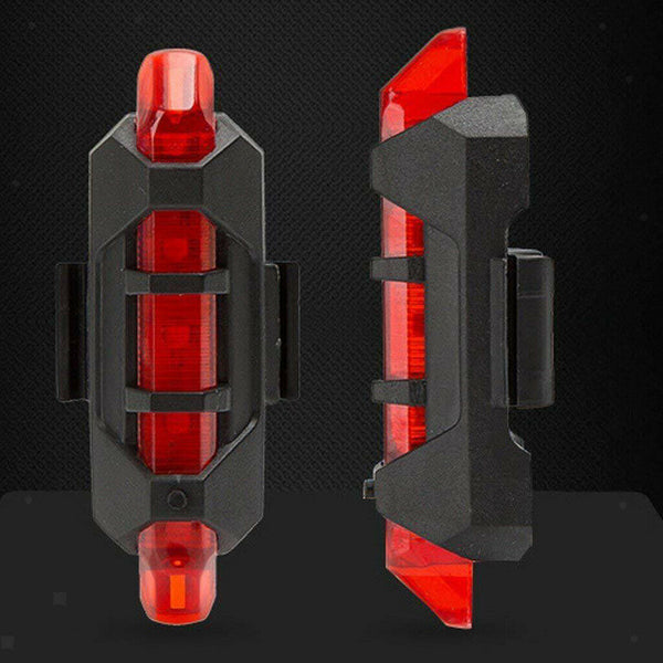 Black Bicycle Headlight LED Rechargeable Bike Light Rear Light