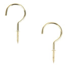 2Pcs 1/2 Inches Brass Plated Cup Hooks Shouldered Screw Hanging Hat Peg HanSEAU