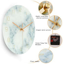 Marble Silent Wall Clock for Living Room Decor, 12 Inch Modern Non Ticking