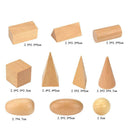 Baby Kids Wooden Geometric Solids Shapes Montessori Learning Education Math Toys