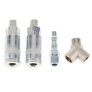 1/4" BSP Air Tool Couplers With Adapter Quick Release Fittings Tee Joints