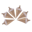 12pcs Hanging Burlap Lace Basket Pew Cone