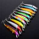 Lot 10pcs Kinds of Fishing Lures Crankbaits Hooks Minnow Bass Baits Hooks