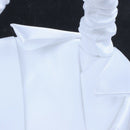 White Satin Beaded Wedding Flower Girl Basket Bowknot Decor