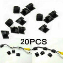 20x Cable Clips Self Adhesive Cord Management Black Wire Holder Organizer Clamps