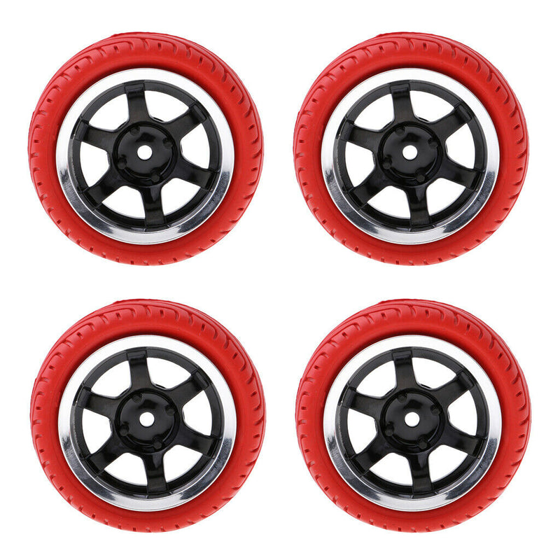 1:10 On Road Racing RC Car Rubber Wheels Tyres Rims HSP HPI 94122/94123 Red