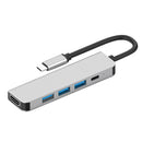 USB C Hub Adapter, 5 in 1 Type C Hub 4K USB C to HDMI, 3 USB 3.0 Ports, 100W USB