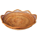 Handmade Wicker Woven Storage Basket Restaurant Bread Fruit Vegetables Food