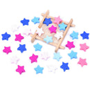 30PCS Color Star Wooden Beads Spacer Wood Beads Making DIY Pendant Bead JewelrOZ
