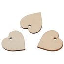 50pcs Hearts - Wooden Blank Craft Embellishment - Heart Decoration 30mm K5M1
