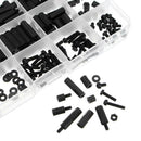 260pcs/box Black Nylon Outer Hex Screws Nuts PCB Standoff Assortment Kit