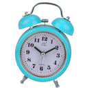 8cm Silent Bedside Clock Double Twin Bell Alarm Clock with Night Light Blue