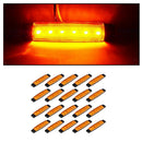 20Pcs Amber 6LED Side Marker Indicator Lamp Trailer Vehicle 24V Yellow