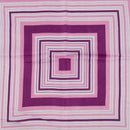Purple Hem White Stripe Print Polyester Neck Scarf Kerchief for Women F3I4