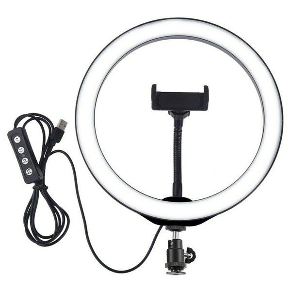 LED Ring Light Lamp Selfie Camera Phone Studio Tripod Stand Video Dimmable bs