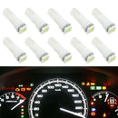10pcs T5 LED White Car Wedge Dashboard 1SMD Instrument Panel Light Bulb 58 74 70