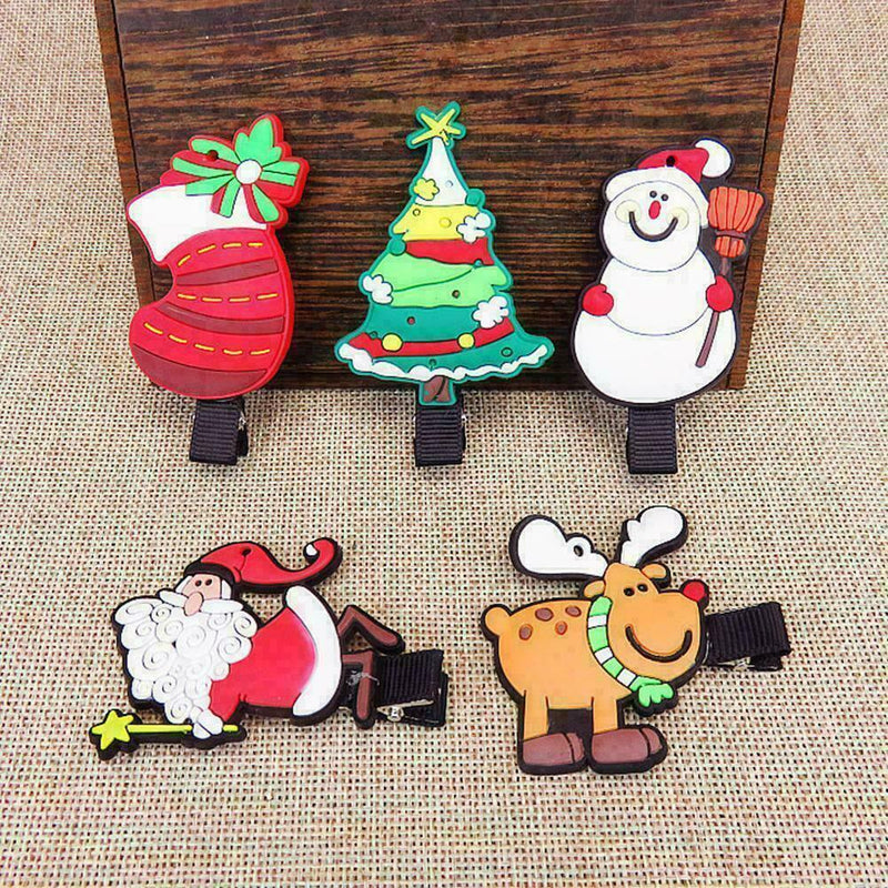 Women Girl Christmas Tree Snowman Mini Hairpin Hair New Gift Clip K3O7 V2F4