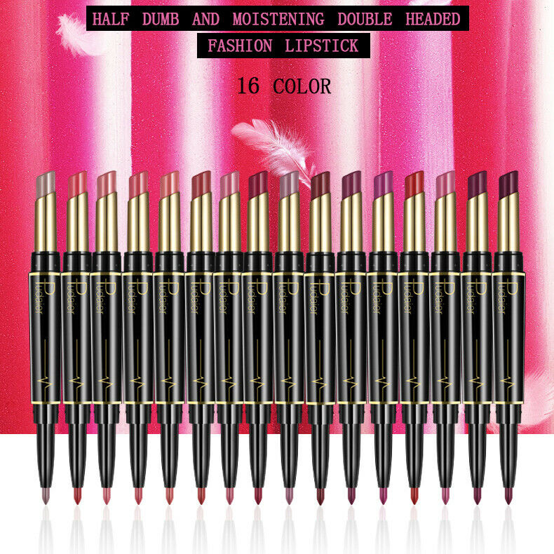 Pudaier New Women's Double Head Lipstick Lip Liner Matte Matte Lipstick Rot B9Q6