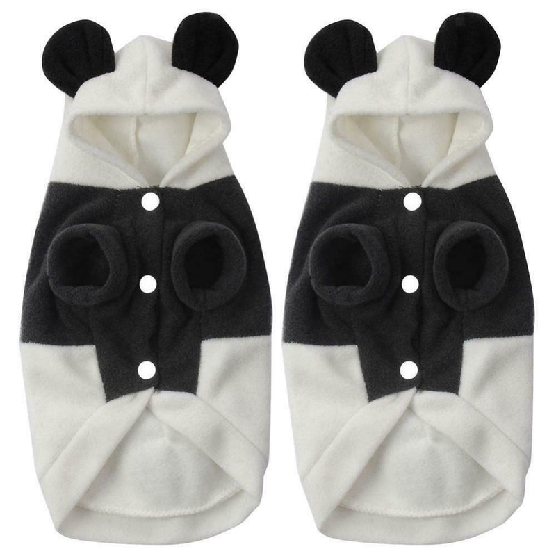 2pcs Adorable Clothes Dog Cat Puppy Apparel Pet Hoodie Outfit Fancy Panda