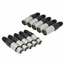 10Pcs 3 Pin XLR Solder Type Connector 5 Male + 5 Female Plug Cable Connecto