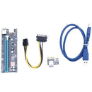 Right Interface PCIe PCI-E PCI Express Riser Card 1x to 16x USB 3.0 Data Ca J4Q1
