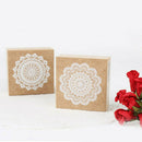 Wooden Stamp Rubber Seal Square Handwriting DIY Craft Flower Lace