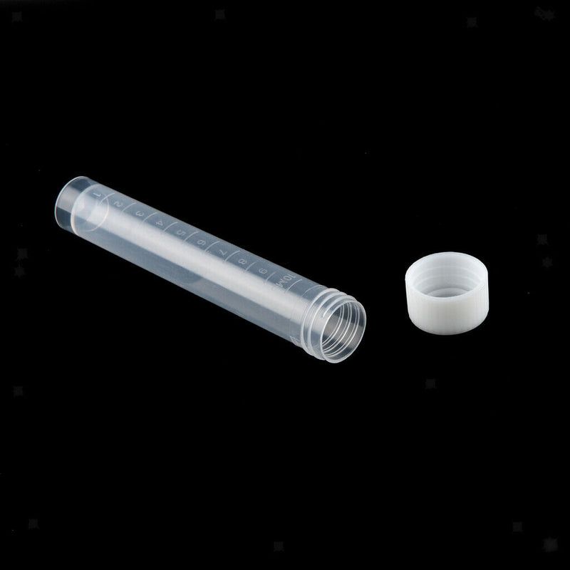5pcs Premium 10ml Graduated Cryovial Test Tube Sample Vial w/ Screw Caps