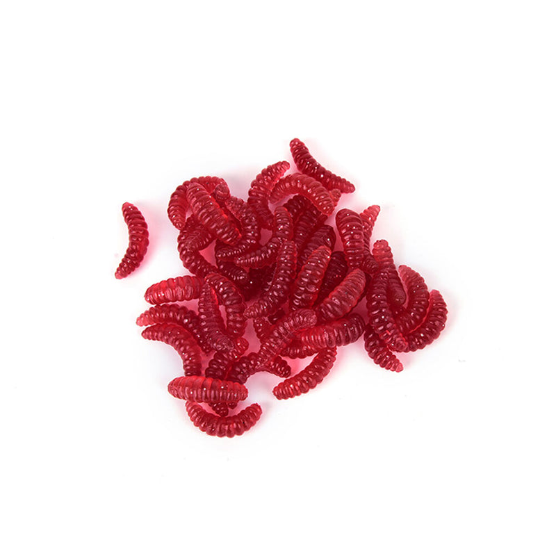 100PCS 2.2cm Maggot Grub Soft Lure Baits Worms Glow Shrimps Fishing Luresã€ tdTâ„–[