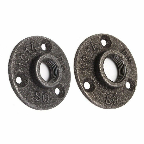 1/2 inch Three Holes Black Iron Flange Pipe Floor Fitting Threaded Wall Mou