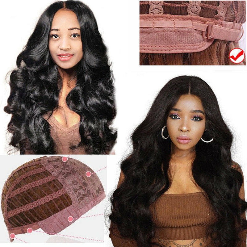 22'' Women Wavy Curly Long Hair Wig Balck Synthetic Heat Resistant Wig Full Hair