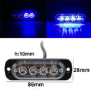 4LED 4W Bar Car Truck Strobe Flash Emergency Warning Light Lamp 12V- 24V Blu Ew