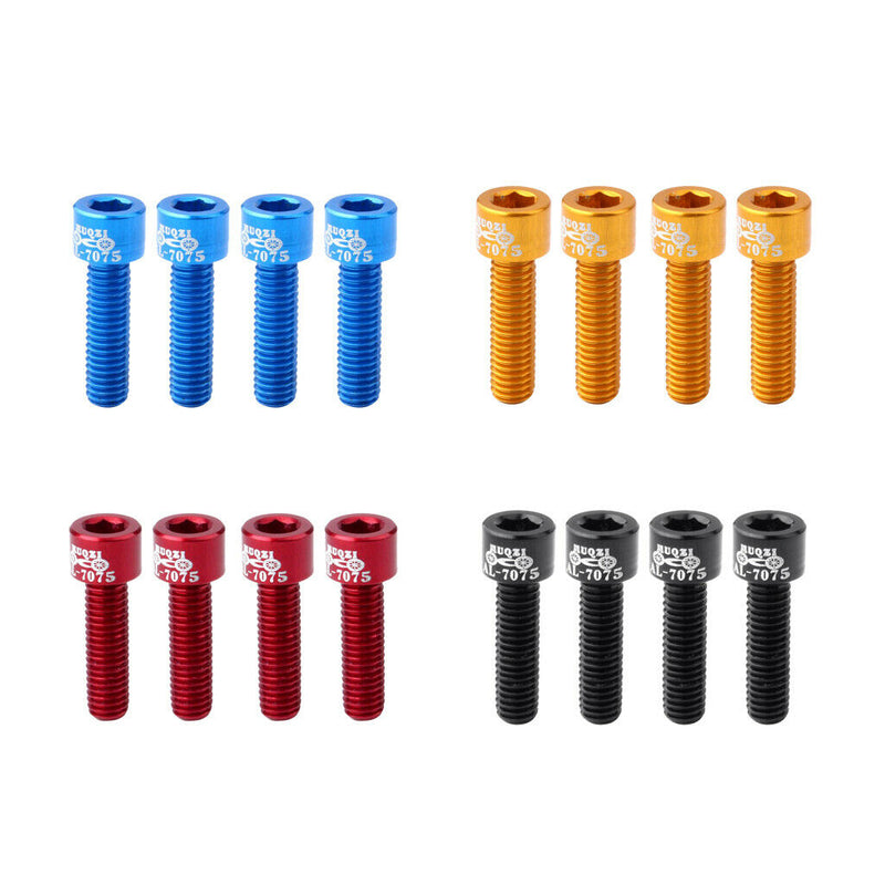 16x Aluminum Alloy Bike Stem Screw Bicycle Bolts M5x17mm Road Mountain Bike Bolt