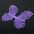 Girls Butterfly Fairy Angel Wings Wand Set Party Fancy Dress Purple