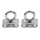 2pcs 316 Stainless Steel Thick  Square Sail Shade Pad Eye Plate Boat Rigging