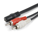 Wholesale 3.5mm Female Mini Jack to 2 RCA Male Y Adapter Audio Cable Converter