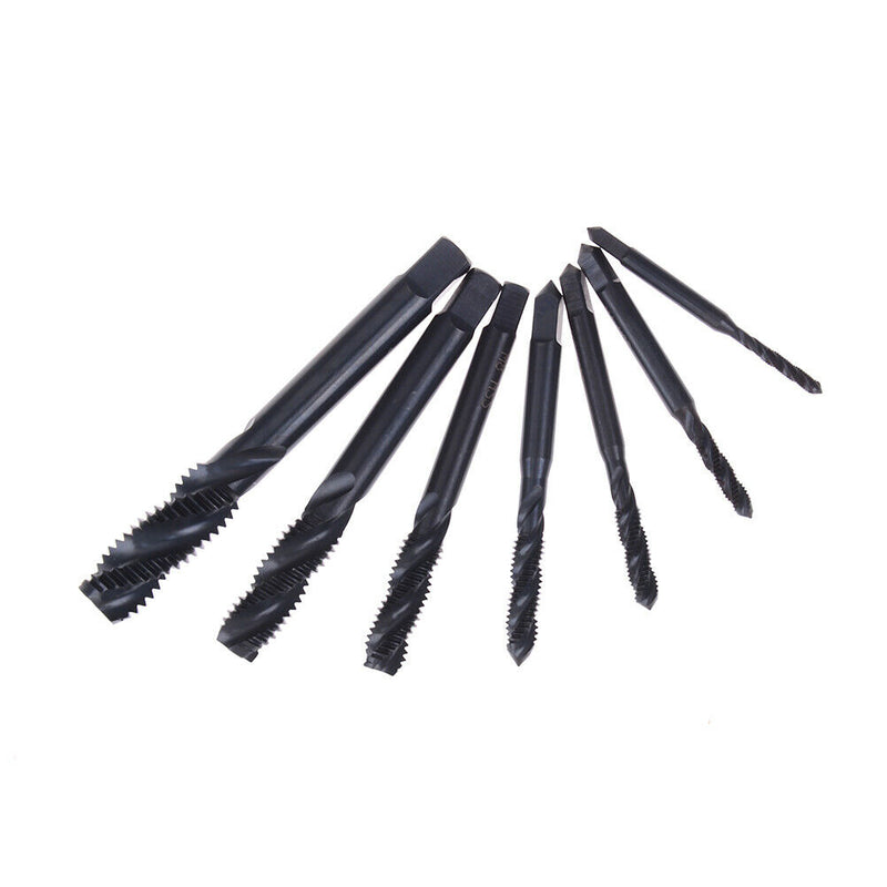 7PCS HSS Machine Screw Thread Metric Plug Tap Drill Set M3 M4 M5 M6 M8 M10 BX