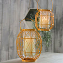 Iron Hanging Lantern Votive Candle Tea Light Holder Wedding Venue Yellow-S