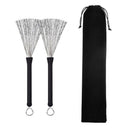 1 Pair Drum Brushes Long Handle Jazz Drum Musical Brushes with Storage Bag A