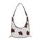 Flower Pattern PU Leather Shoulder Bag Women Chain Hobos Tote Handbag (L)