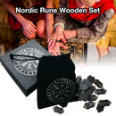 25Pcs Black Tumbled Engraved Lettering Rune Stones Healing Wicca Chakra Set