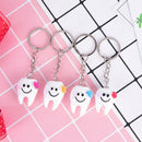 2x Simulation tooth pendant keychain small promotional gifts Dental Hospitals ME