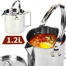Stainless Steel Camping Hiking Outdoor Kettle Pot Coffee Picnic 1.2L Campfi C8S1