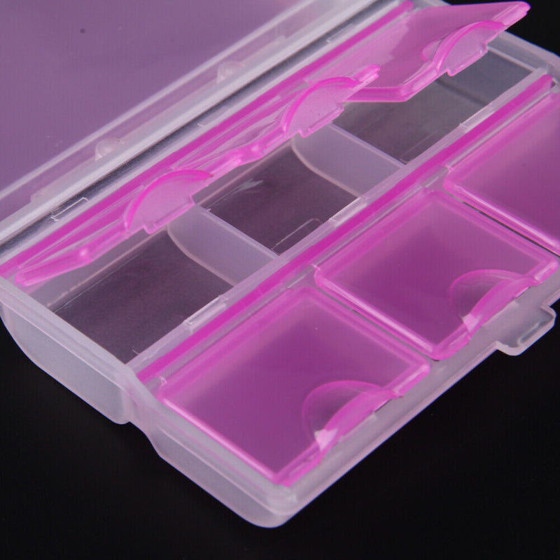 Travel Tablet Pill Medicine Dual Layer 6 Compartments Dispenser Box(Pink)